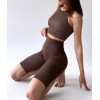 Жіночий безшовний комплект у рубчик Halter Rib + Tracks Rib Shape (Deep taupe) Жіночий безшовний комплект у рубчик Halter Rib + Tracks Rib Shape (Deep taupe)
